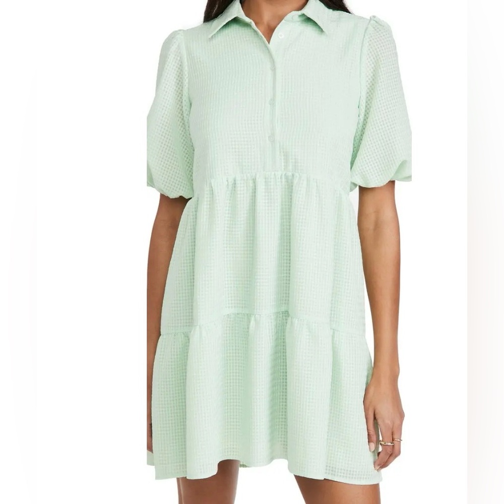 Amanda Uprichard Mint Green Textured Mini Dress